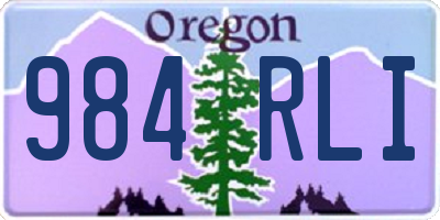 OR license plate 984RLI