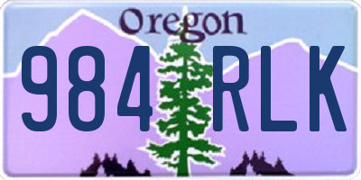 OR license plate 984RLK
