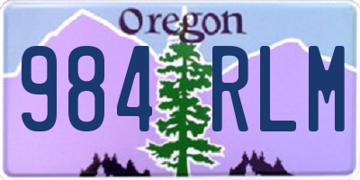 OR license plate 984RLM