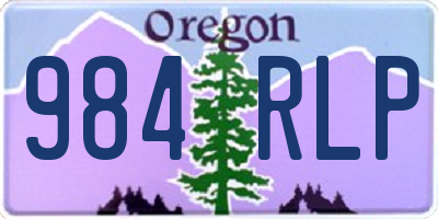 OR license plate 984RLP