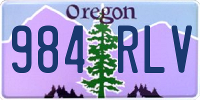 OR license plate 984RLV