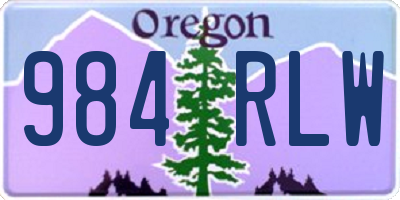 OR license plate 984RLW