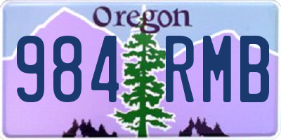 OR license plate 984RMB