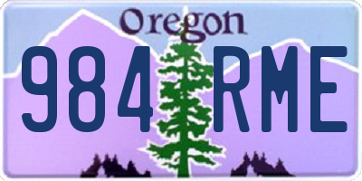 OR license plate 984RME