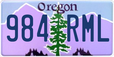 OR license plate 984RML
