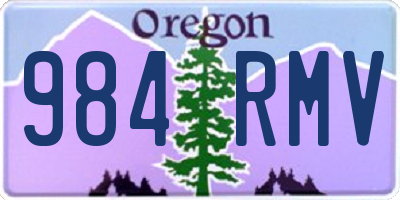 OR license plate 984RMV