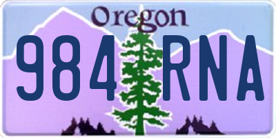 OR license plate 984RNA