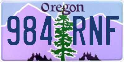 OR license plate 984RNF