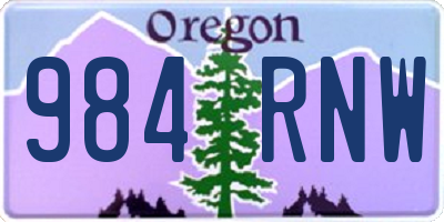 OR license plate 984RNW