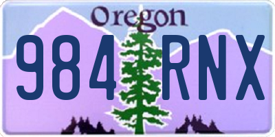 OR license plate 984RNX