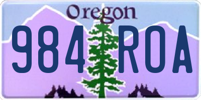 OR license plate 984ROA