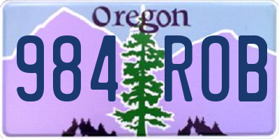 OR license plate 984ROB