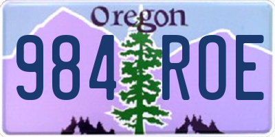 OR license plate 984ROE