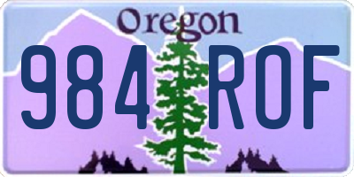 OR license plate 984ROF