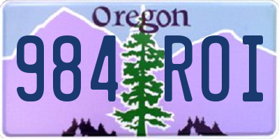 OR license plate 984ROI