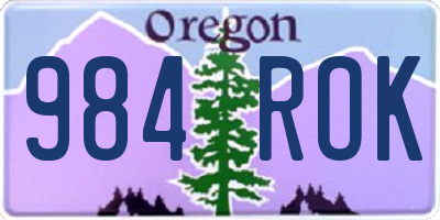 OR license plate 984ROK