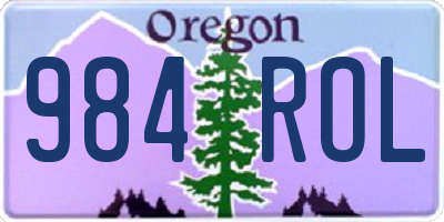 OR license plate 984ROL