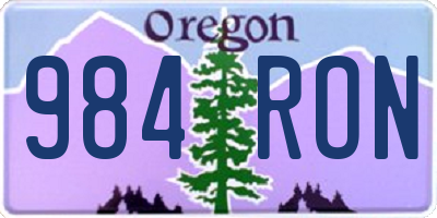 OR license plate 984RON