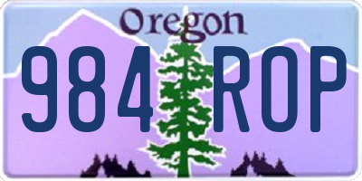 OR license plate 984ROP