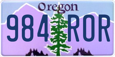 OR license plate 984ROR
