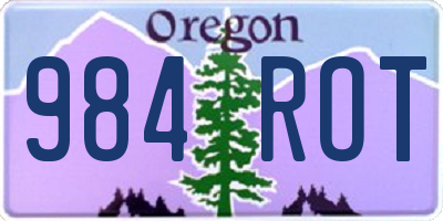 OR license plate 984ROT