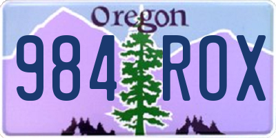 OR license plate 984ROX