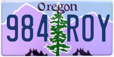 OR license plate 984ROY