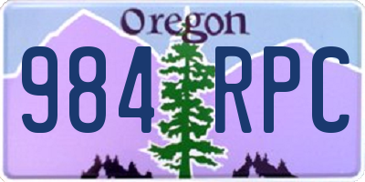 OR license plate 984RPC