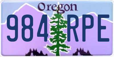 OR license plate 984RPE