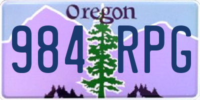 OR license plate 984RPG