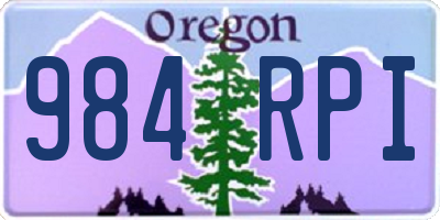 OR license plate 984RPI