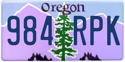 OR license plate 984RPK