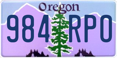 OR license plate 984RPO
