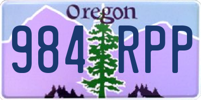 OR license plate 984RPP