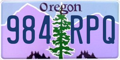 OR license plate 984RPQ
