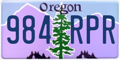 OR license plate 984RPR