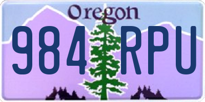 OR license plate 984RPU