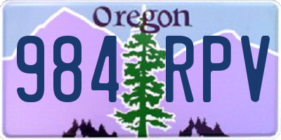 OR license plate 984RPV