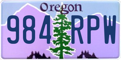 OR license plate 984RPW