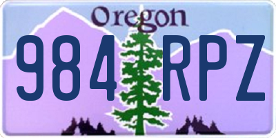 OR license plate 984RPZ