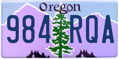 OR license plate 984RQA