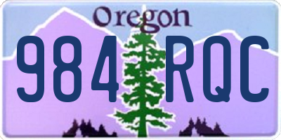 OR license plate 984RQC