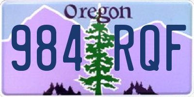 OR license plate 984RQF