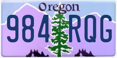 OR license plate 984RQG