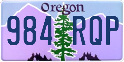 OR license plate 984RQP