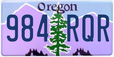 OR license plate 984RQR