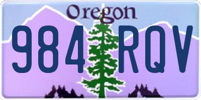 OR license plate 984RQV