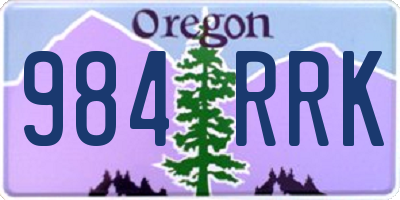 OR license plate 984RRK
