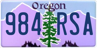 OR license plate 984RSA