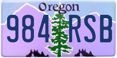 OR license plate 984RSB